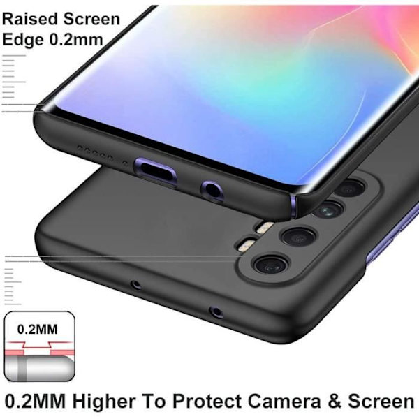 Xiaomi Mi Note 10 Lite -kotelo, musta erittäin ohut suojaava kovakuorinen kuoren suojus Xiaomi Mi Note 10 Lite YW41487 -puhelimelle