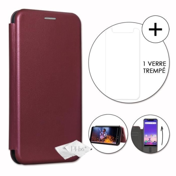 Housse folio - PH26 - Logicom Le Hop - Ekologinen nahka, grained - Bordeaux - Optimaalinen suojaus Bordeaux