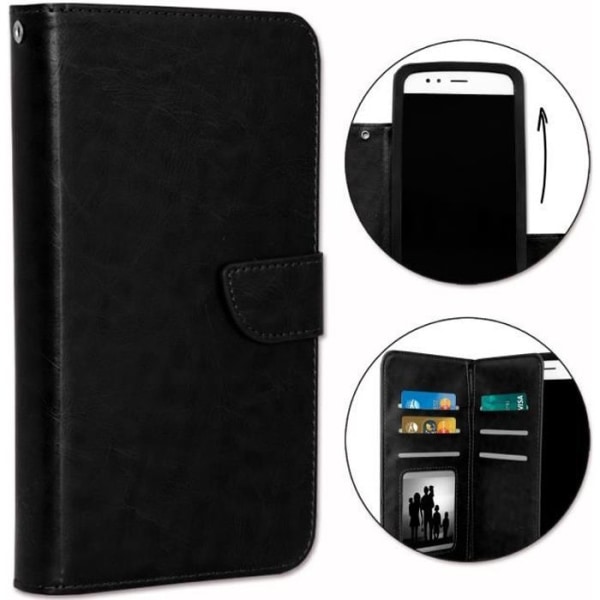 Folio cover-etui - Essentiel B - Wooze I 5 - Sort øko-læder - Universal - Magnetisk klap Svart