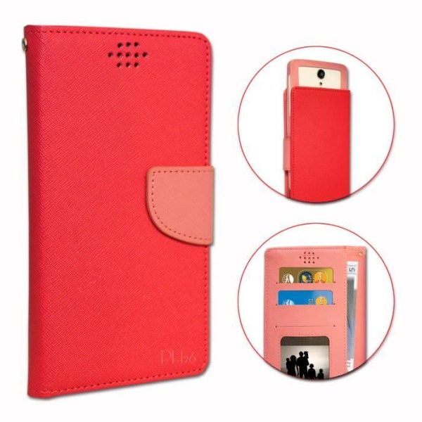 Etui Housse folio - PH26® - Optimus L7 P700 - Fuchsia - Texturerat konstläder - Magnetisk Fuschia
