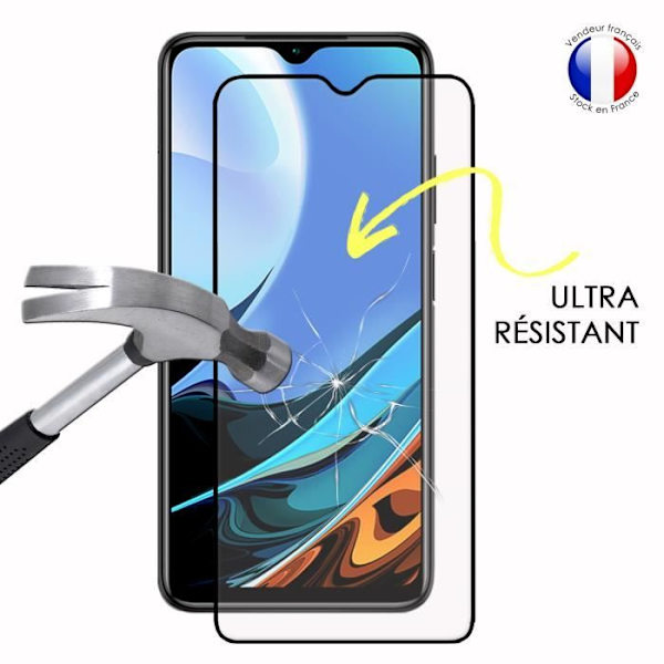 FULL skyddsfilm för Xiaomi Redmi 9T i ultrabeständigt härdat glas (Maximal hårdhet) Vit