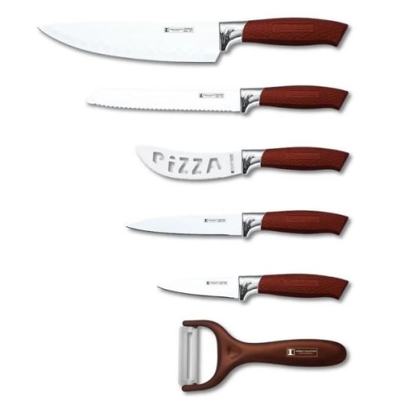 Set med 5 knivar + Imperial vinröd skalare Collection IMW5S-BRN