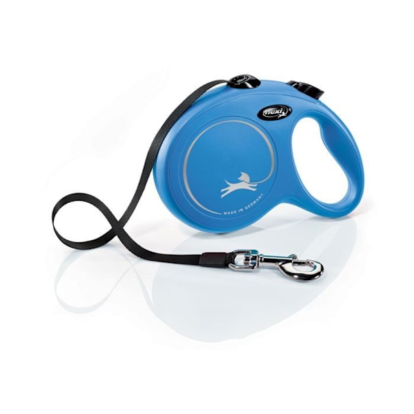 Flexi New Classic S infällbart koppel - FLEXI - CL10T5-251-BL-20 - För hundar upp till 15 kg - Blå blått och svart