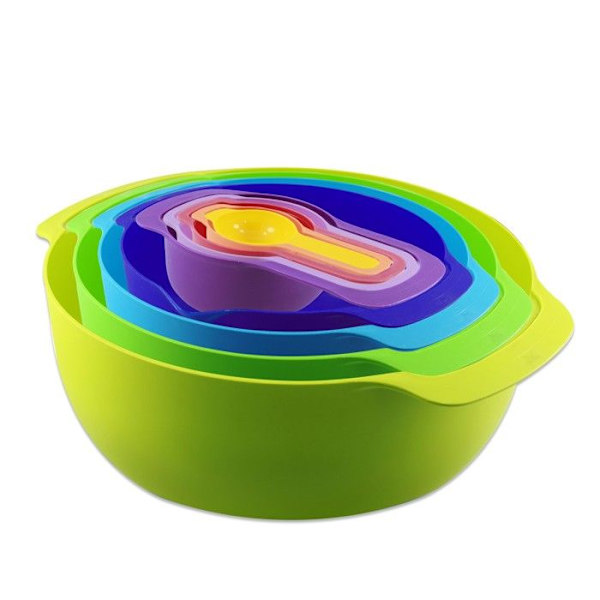 Herzberg HGBOL9N1 9-delad skål och jiggerset