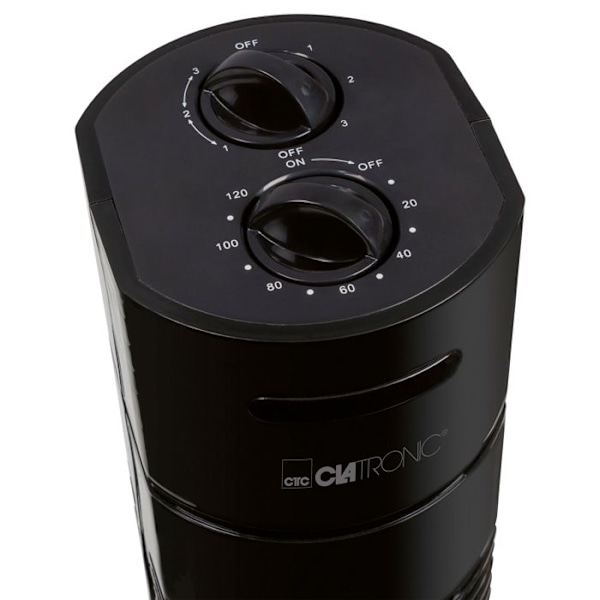 Tysturmfläkt med timer, svängande, 3 hastigheter, 78 cm, Clatronic TVL 3770, 35W, svart, 263961