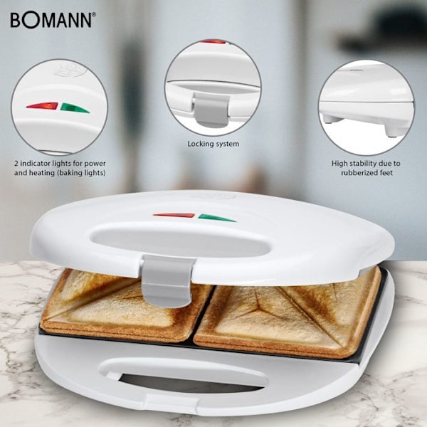 Våffeljärn - Bomann - 650160 - 750 Watt - Justerbar temperatur - Non-stick