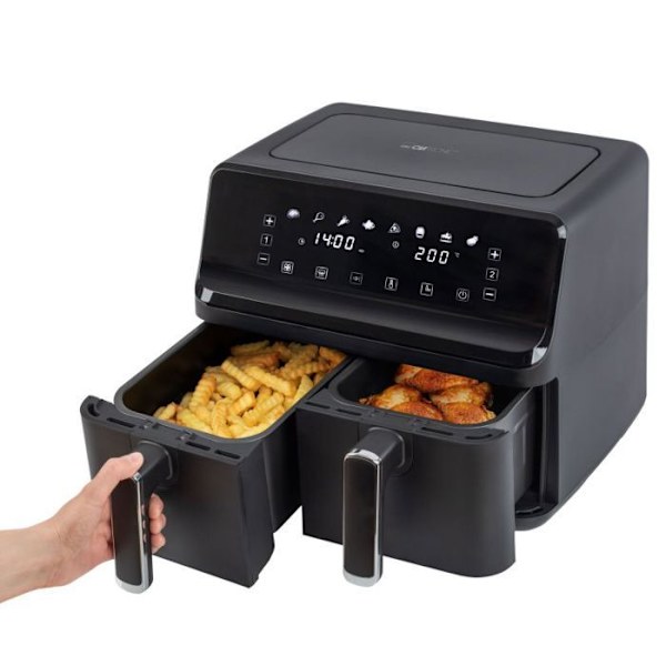 Dubbel varmluftsfritös 8L Svart Clatronic FR3804H-Svart