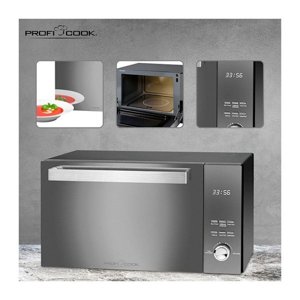 Grill mikrovågsugn - PROFICOOK - PC-MWG 1204 - 23 L - 800 W - Grå