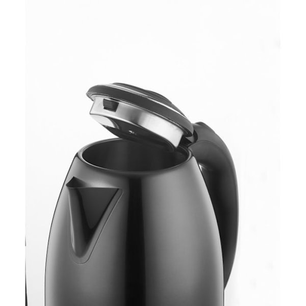 1,8L svart sladdlös vattenkokare i rostfritt stål Herzberg HG5011-BLK Svart