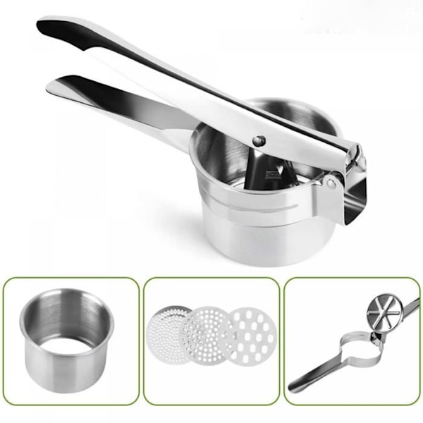 Herzberg HG8111 Potatispress i rostfritt stål - Vit