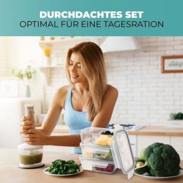 Matlåda - Classbach - C-FHDM4021G - 3 delar - 1000 ml - Fläckbeständig glas