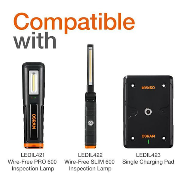 Trådlös laddare - OSRAM - LEDinspect DUAL CHARGE PAD - Laddar två lampor - USB-A - Stark magnetkraft