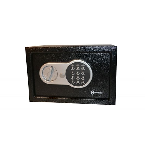 Herzberg HG03855 Dubbelbult stål digitalt elektroniskt kassaskåp Svart