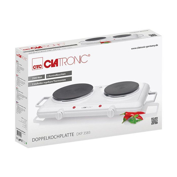 Dubbel kokplatta 2500W Clatronic DKP 3583 Vit