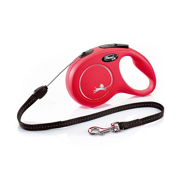 Koppel New Classic S Cord 8 m röd Flexi CL10C8-251-R-20 röd och svart