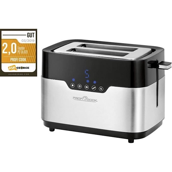 ProfiCook PC-TA 1170 - Brödrost - Touchsensor - Rullfäste - Smulplåt - Centreringsfunktion - 7 gräddningsnivåer