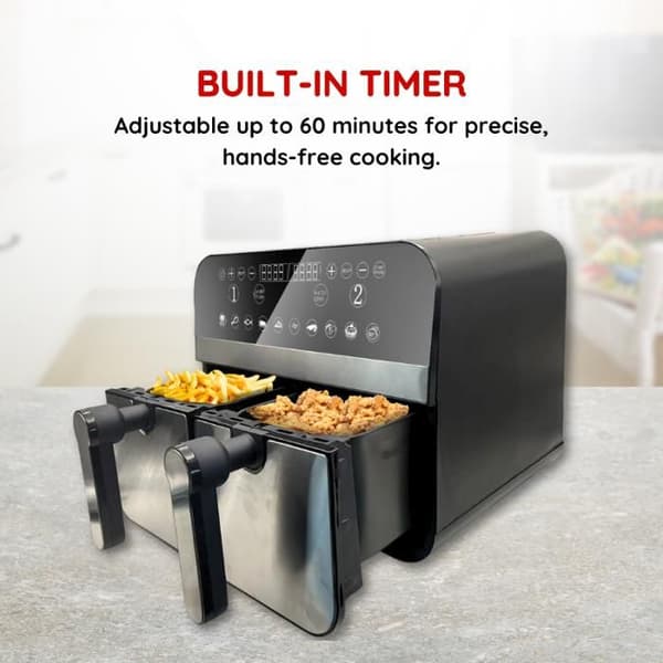 Fritös med varmluft - COMFY NEST - CNAFD45NS - 2400W - Rostfritt stål - 9L Rostfritt stål