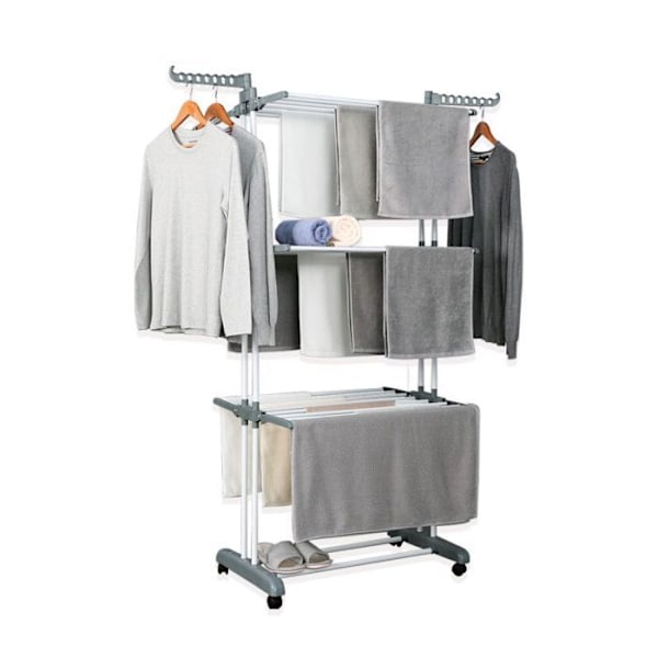 Multifunktionell torkställning 20m grå Herzberg HG8034-GRY