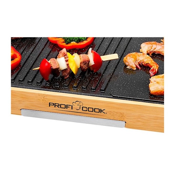PROFICOOK PC-TYG 1143 elektrisk teppanyaki grill - Svart - Non-stick värmeplatta - 2200 Watt