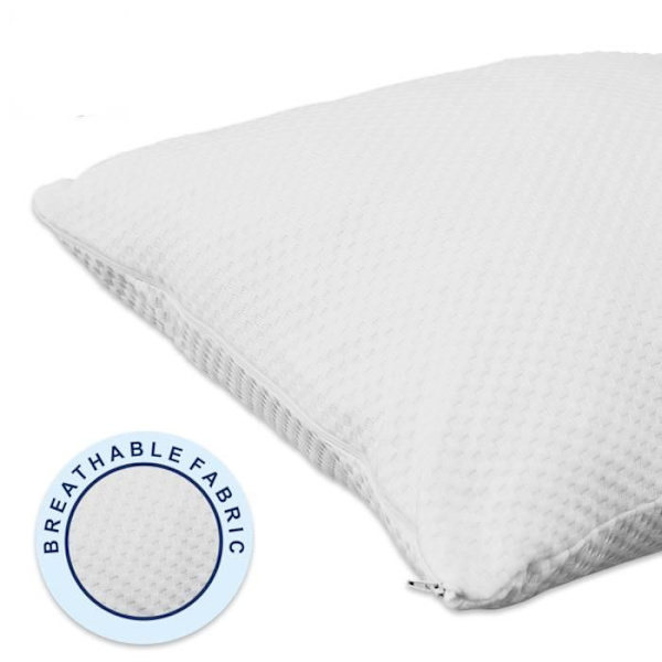 Kudde - Herzberg - HG65X2 - Minnesskum - 60x50cm - Paket med 2 stycken Vit