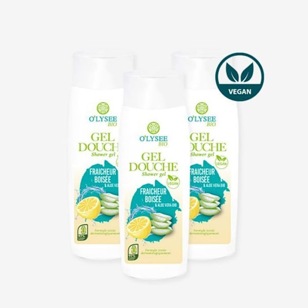 Förpackning med 3x250ml EKOLOGISK DUSCHGEL WOODY FRESHNESS O'LYSEE OP3GDBFB