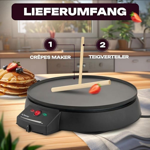 Crepjärn - Bomann - CM 2221 CB - Ø 29 cm - 900 W - Non-stick Svart