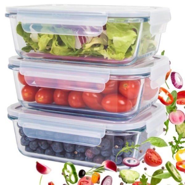 Classbach C-FHD4020G 3-delad förvaringsbox i glas