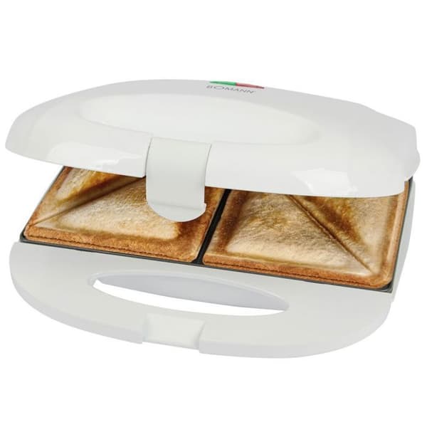 Sandwichmaskin - BOMANN - ST6073CB-Vit - Triangulära plattor - Non-stick - Justerbar termostat Vit