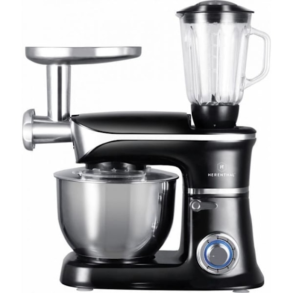 Herenthal HT-PKM1900.7BG multifunktionsrobot - 1300W - Svart - Visp, knådare, mixer, hackare, mixer