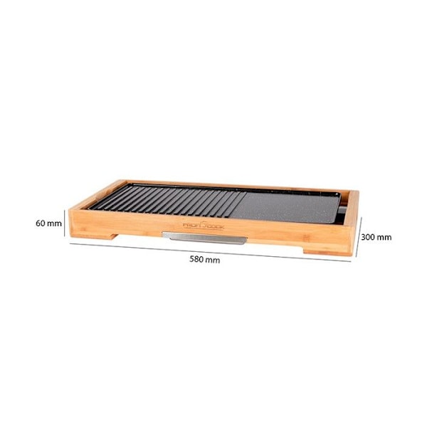 PROFICOOK PC-TYG 1143 elektrisk teppanyaki grill - Svart - Non-stick värmeplatta - 2200 Watt