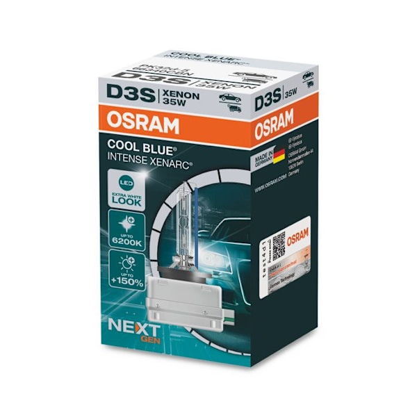 1 Osram XENARC® COOL BLUE® INTENSE D3S NextGen 66340CBN automatisk xenonlampa Vit