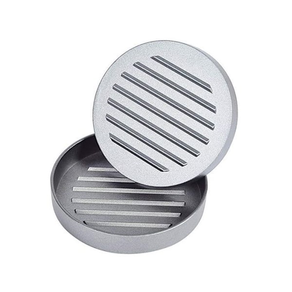 Burgerpress med trähandtag Herzberg HG8104 Grå