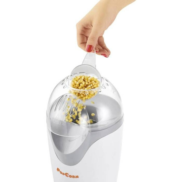 Popcornmaskin - Clatronic PM 3635 - Vit - Fettfri - 1200 Watt - 2-3 portioner på 2 minuter