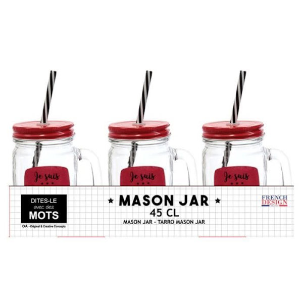 Mason Jar 45cl glas Say It With Words MO1211