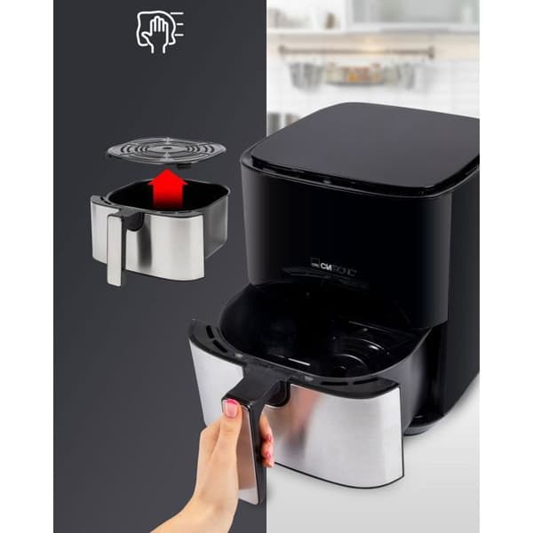 Luftfritös - Clatronic - FR3782H - 5L - Rostfritt stål - 8 automatiska program Svart