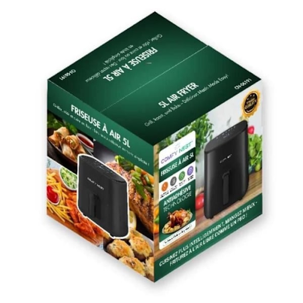 Fritöskål för varmluft med digital skärm 5L 1400W Comfy Nest CN06191