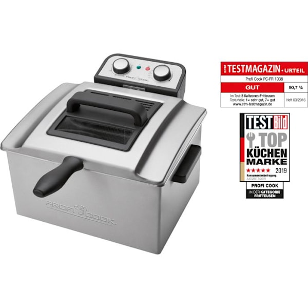 Dubbel fritös - PROFICOOK - PC-FR 1038 - 3000 W - 5 L - Silver Pengar