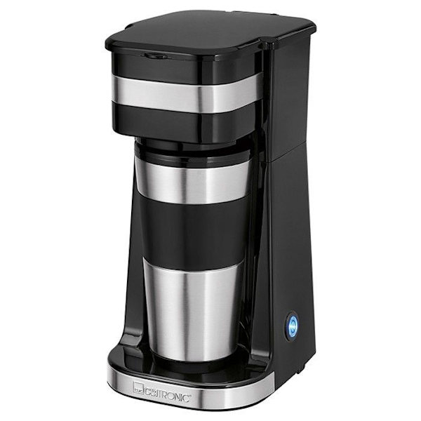 Clatronic KA 3733 1-kopps isolerad kaffebryggare - Filter - Svart - Rostfritt stål - 750 Watt