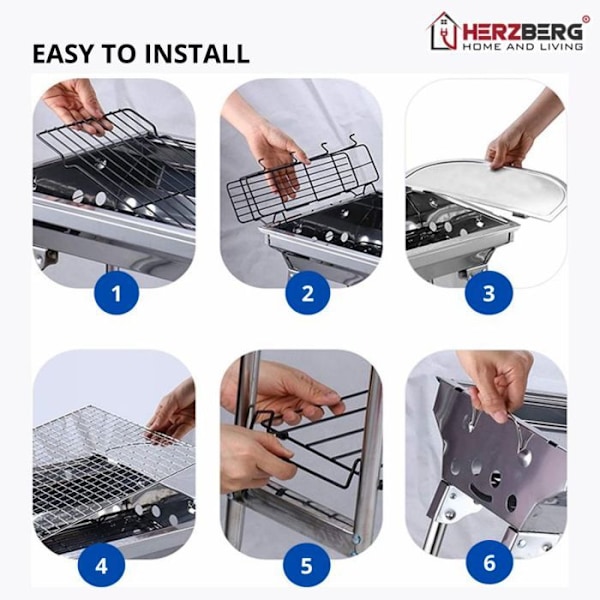 Grill i rostfritt stål Herzberg HG8112