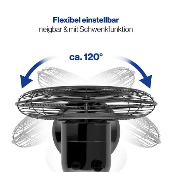 Bordsdesign Bordfläkt Svart 25 cm Proficare PC-VL3062M-Svart