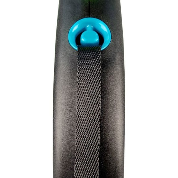 Flexi Black Design M Tape 5m infällbart koppel för hundar upp till 25 kg - Svart/Blå Svart blå