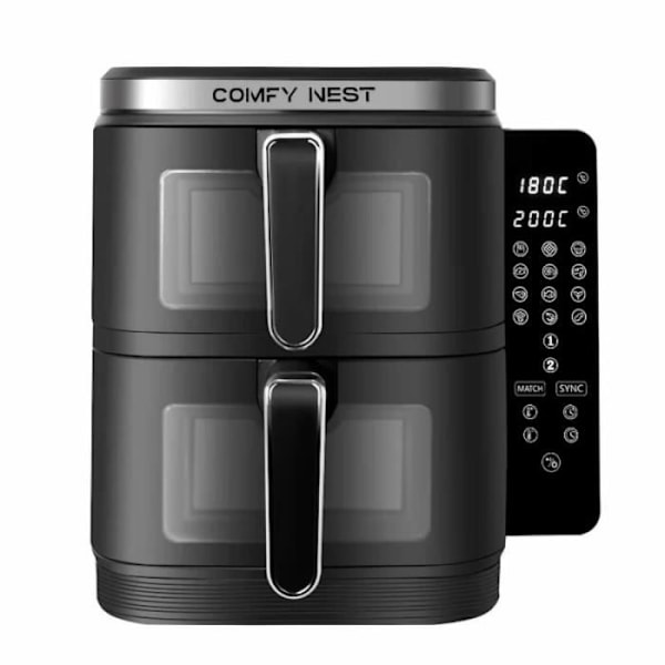Luftfritös med dubbla korgar vertikal med fönster 11L 2800W Comfy Nest CN06184