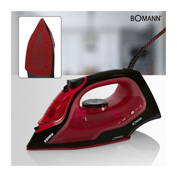 Ångstrykjärn med 7 funktioner 2200W Bomann DB 6035 CB Svart/Röd