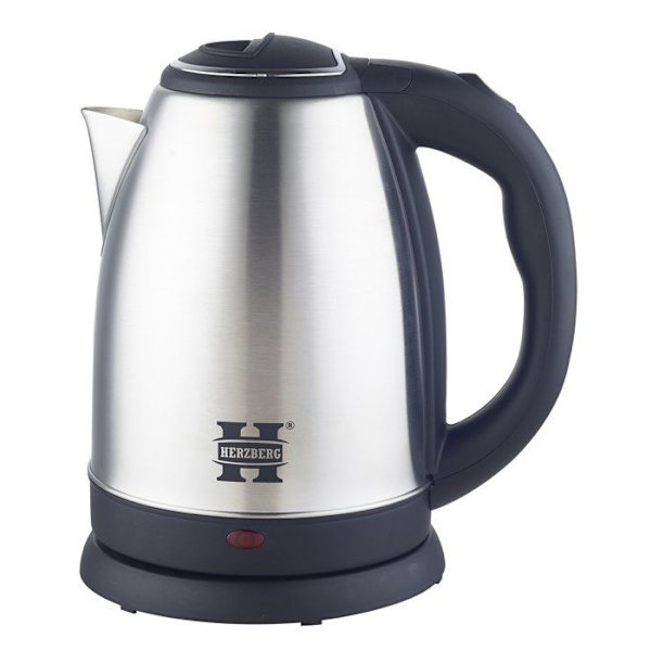 1,8L sladdlös vattenkokare i rostfritt stål silver Herzberg HG5011-SIL