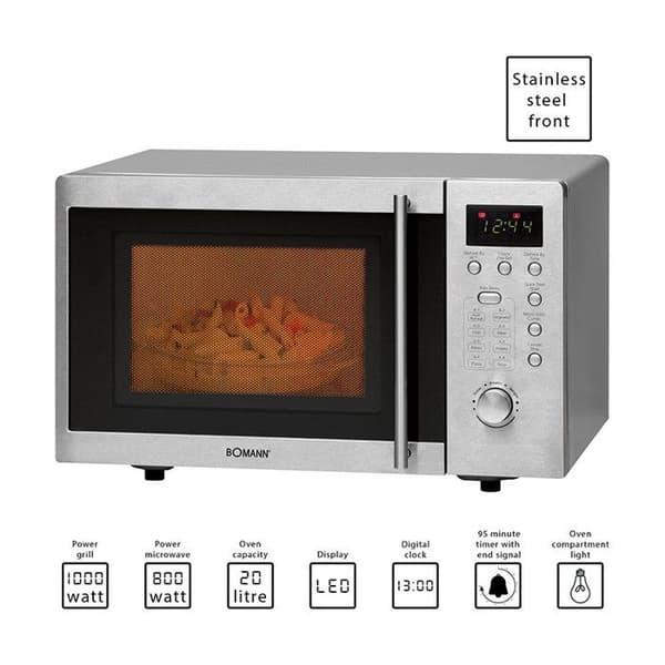20L grill mikrovågsugn - BOMANN MWG 2211 U CB - 800W - Grå