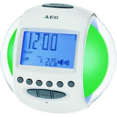 Väckarklocka - AEG - MRC 4117 - LED-display - Radio - Vit Vit