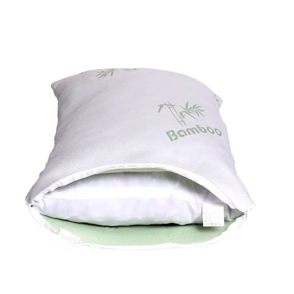 Kudde - KVALITETSSÖMN - BPG5070 - 50×70 cm - Vit - Överdrag med bambumönster Vit