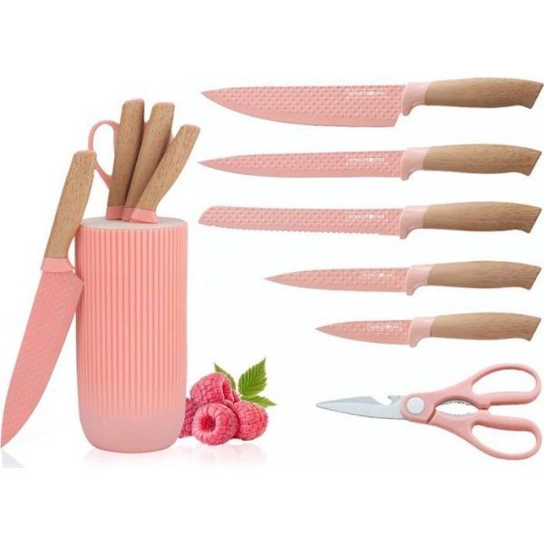 Set med 5 knivar med sax och rosa stötta Royalty Line RLDC07P