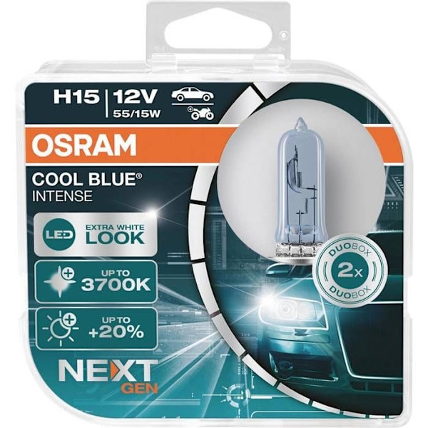 OSRAM 4062172387811 Halogenljus COOL BLUE® INTENSE H15 15/55 W 12 V