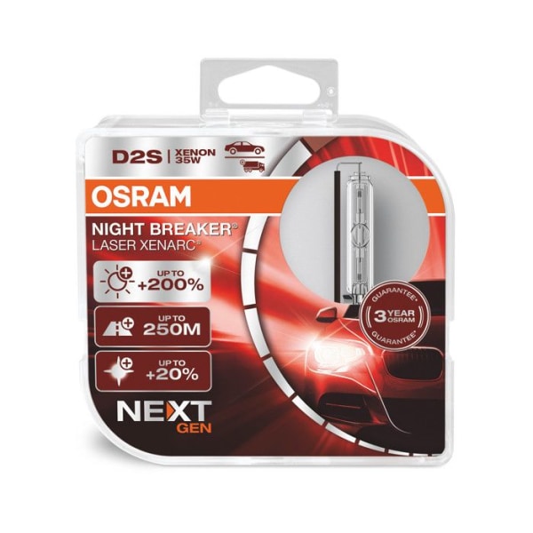 Kit 2 xenon auto glödlampor Osram XENARC® NIGHT BREAKER® LASER D2S 220% 66240XNN-HCB